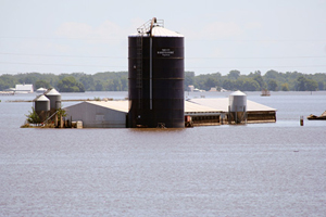 Flood waters rise in Louisa County, Iowa. Photo by Greg Henshall / FEMA.