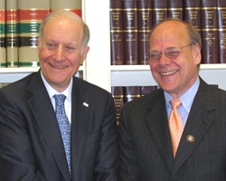 LSC Board Chairman John G. Levi, left, with Rep. Steve Cohen, Chairman of the House Judiciary Subcommittee on Commercial and Administrative Law.