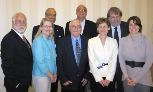 Left to right: Victor M. Fortuno; Megan Sandel, National Medical Director, National Center for Medical-Legal Partnership (NCMLP); Robert Grey; Alan Houseman; Barry Zuckerman, Founding Director, NCMLP; Hannah Lieberman; Gerry Singsen and Ellen Lawton.