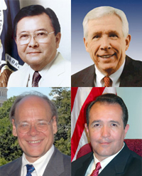 Clockwise from left: Senator Daniel K. Inouye, Congressmen Frank R. Wolf, Trent Franks and Steven Cohen.