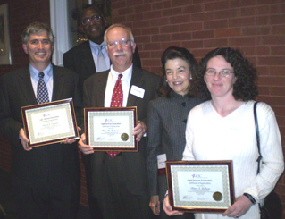 Left to Right: David J. Canarie, LSC Board Member David Hall, Peter B. Bickerman, LSC President Helaine M. Barnett, Dina A. Jellison.