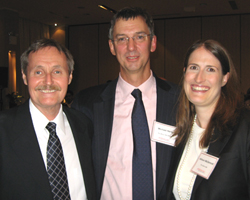 LSC's Glenn Rawdon, left, stands with Michael Hertz, co-founder of Pro Bono Net, and Allison McDermott, deputy director of Pro Bono Net.
