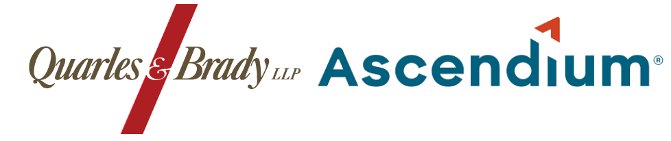 Logos of Quarles and Brady LLP and Ascendium Education Group