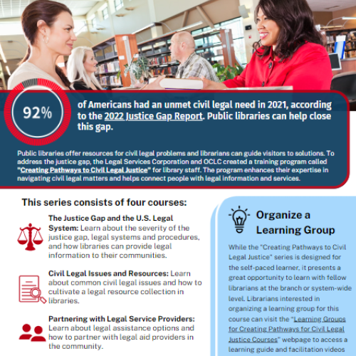 Info Sheet for Creating Pathways to Civil Legal Justice