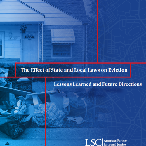 Cover for the eviction study final report, showing a house with belongings strewn in front of it