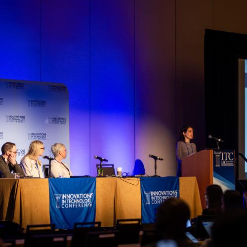 speakers on stage