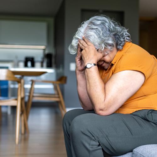 sad senior woman