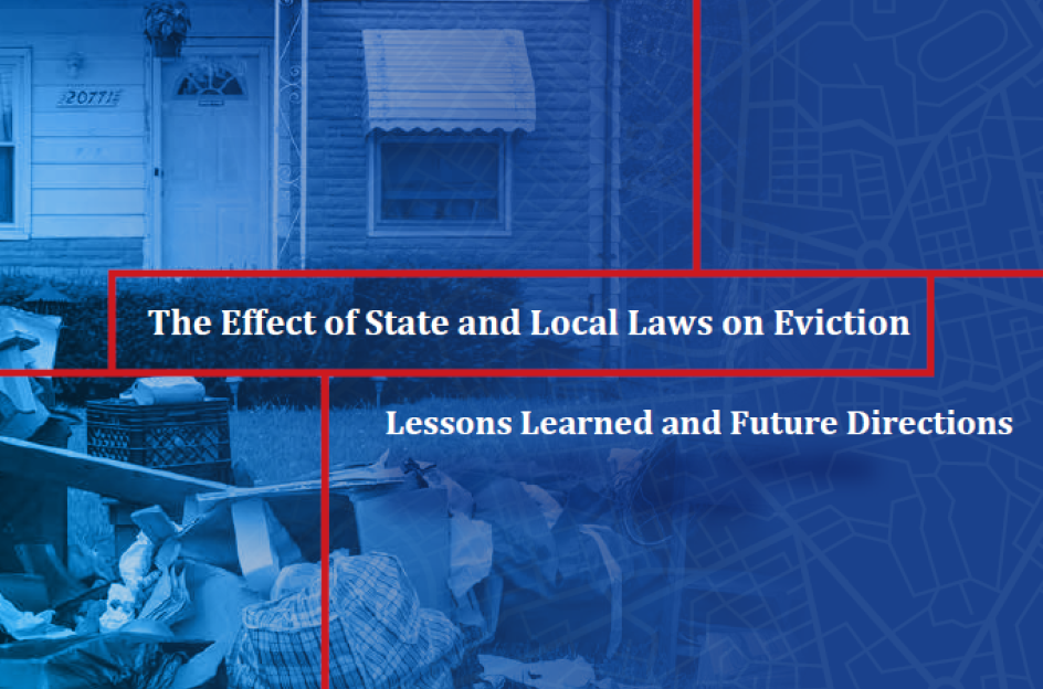 Cover for the eviction study final report, showing a house with belongings strewn in front of it