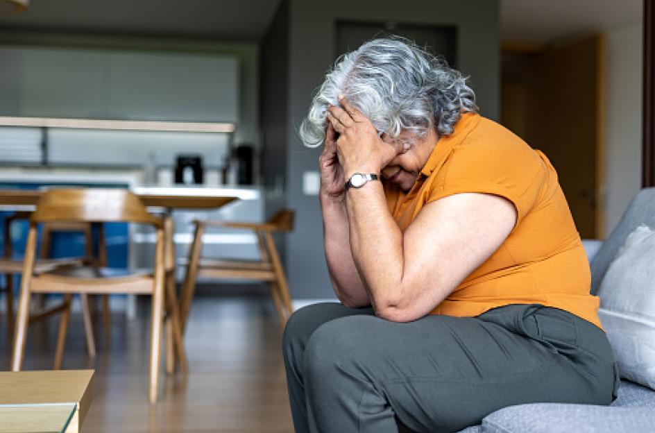 sad senior woman
