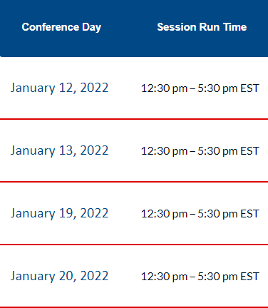 ITC22 Schedule at a Glance