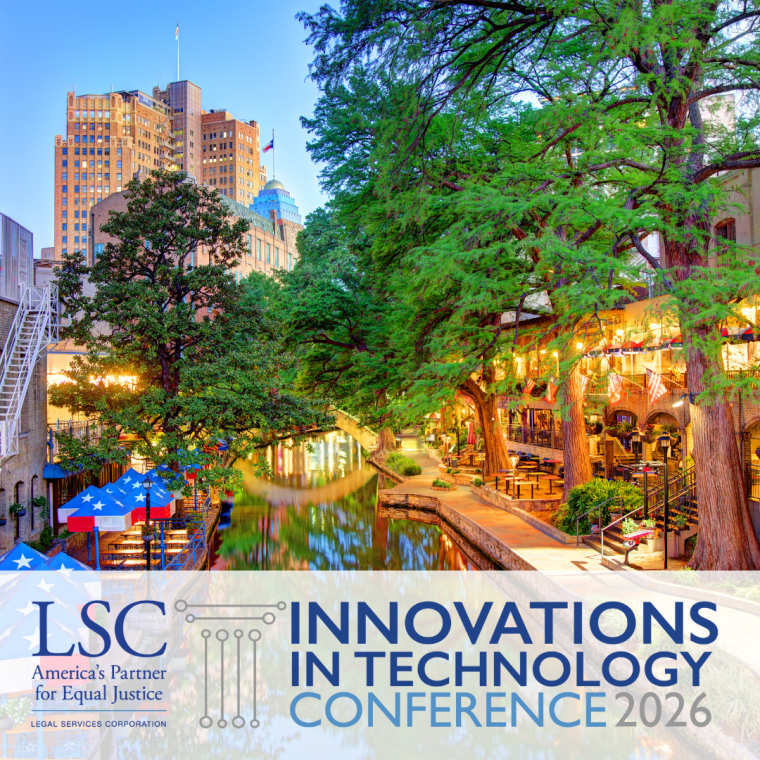 lsc itc26 logo in front of San Antonio riverwalk